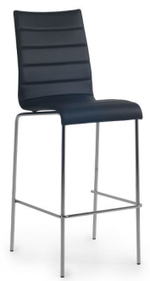 Стул барный с обивкой Papatya Icon BD, хромированный