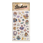 Наклейки "Мультяшки в космосе" 21,5*11см. светятся в темноте