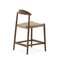 Полубарный стул Nina 62 см из массива акации с ореховой отделкой и бежевой веревкой