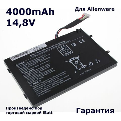 Аккумуляторная батарея iBatt 4000mAh для ноутбука Dell Alienware 14 (PT6V8)