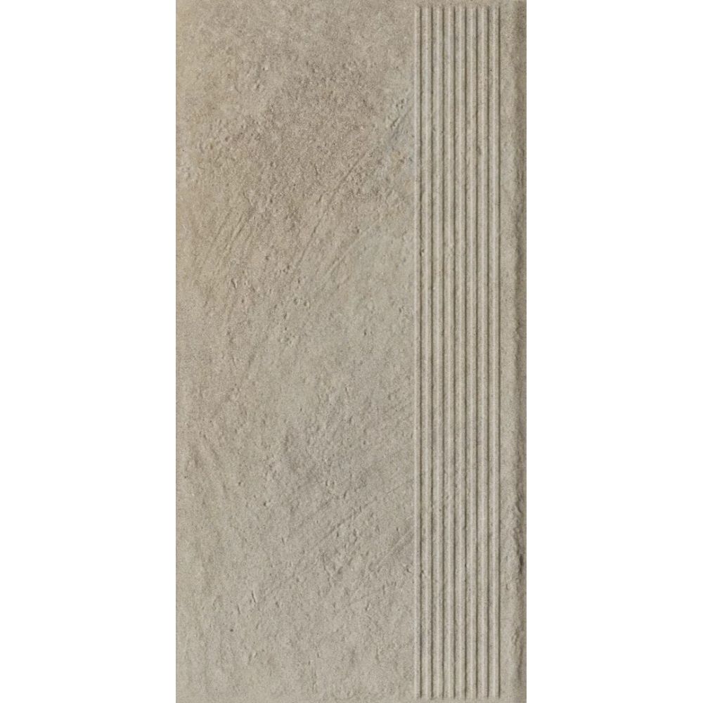 Paradyz Eremite Crema - Ступень простая структурная с насечками 300x600