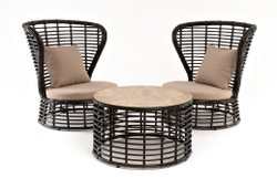 "Парма" кофейный комплект из искусственного ротанга, цвет бронзовый