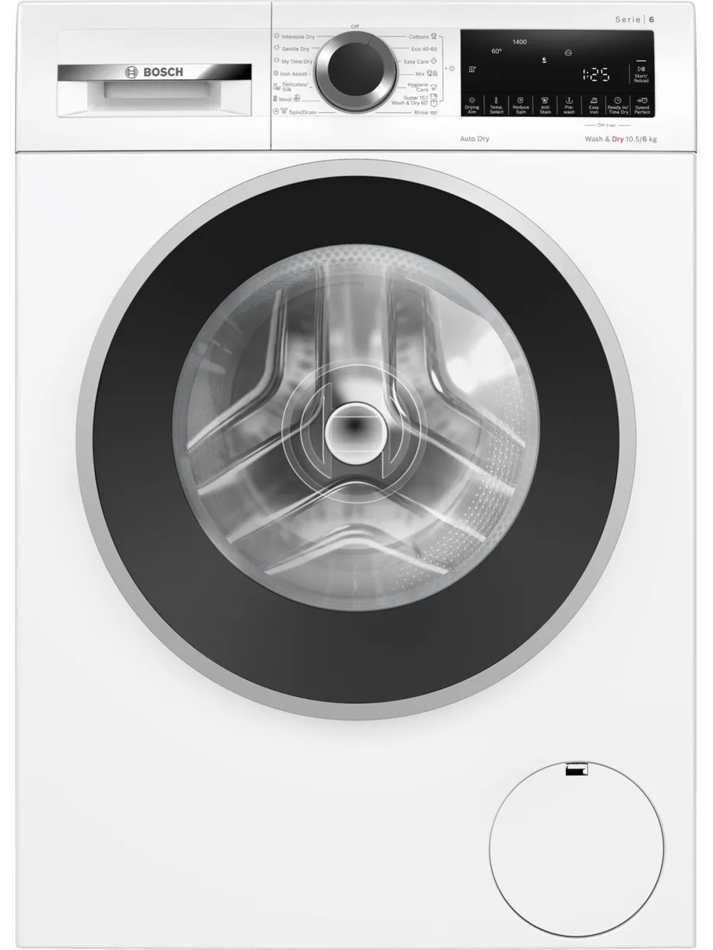 Стиральная машина с сушкой BOSCH WNA25401ME, 10.5/6 кг, 1400 об/мин, 14 программ, белый