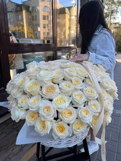 95 роз Эквадор candlelight - В самое Сердце!