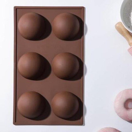 Форма силиконовая «Полусфера», 27×18×3,5 см, 6 ячеек, d=7 см, 3,5 см