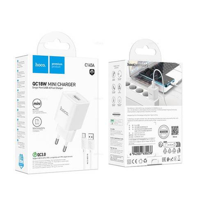 Зарядное устройство для Type-C Hoco C145A QC3.0 (white)