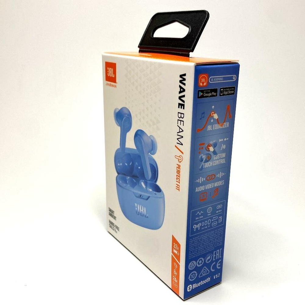 Беспроводные наушники JBL Wave Beam, USB Type-C, голубой