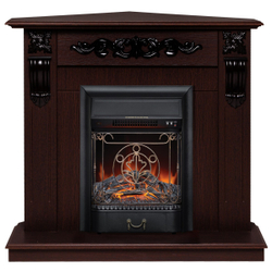 Электрокамин RealFlame Dominica Corner DN орех с очагом Majestic Lux Black