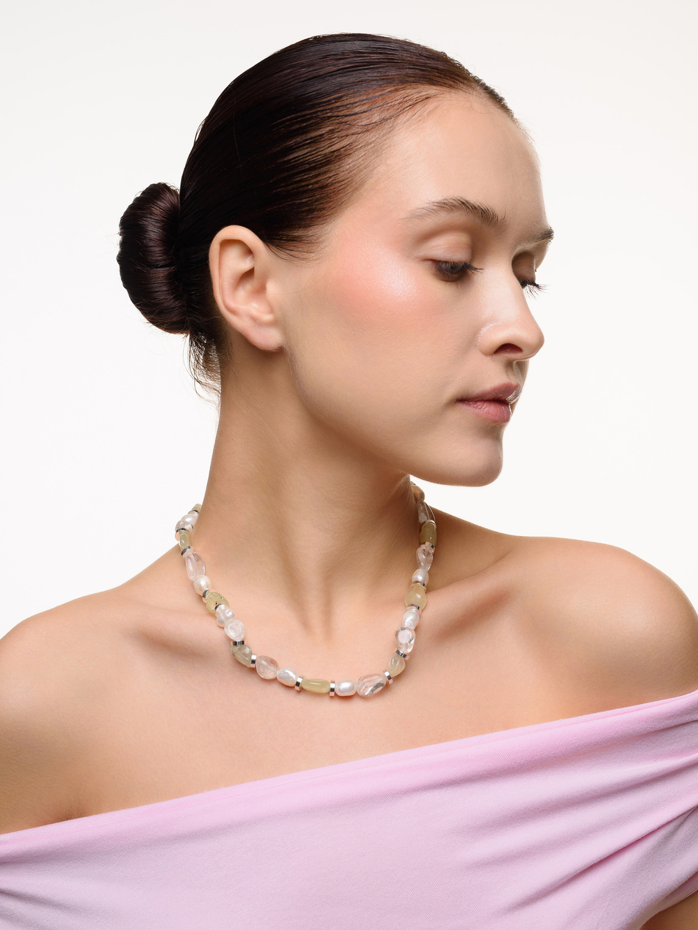 Колье "Rock crystal" Silver