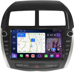 Магнитола для Mitsubishi ASX 2010-2016, Peugeot 4008, Citroen C4 Aircross (рамка с крутилками и кнопками) - FarCar 7064K9 монитор 9.5" QLED на Android 14, TS18, CarPlay, 4G SIM-слот