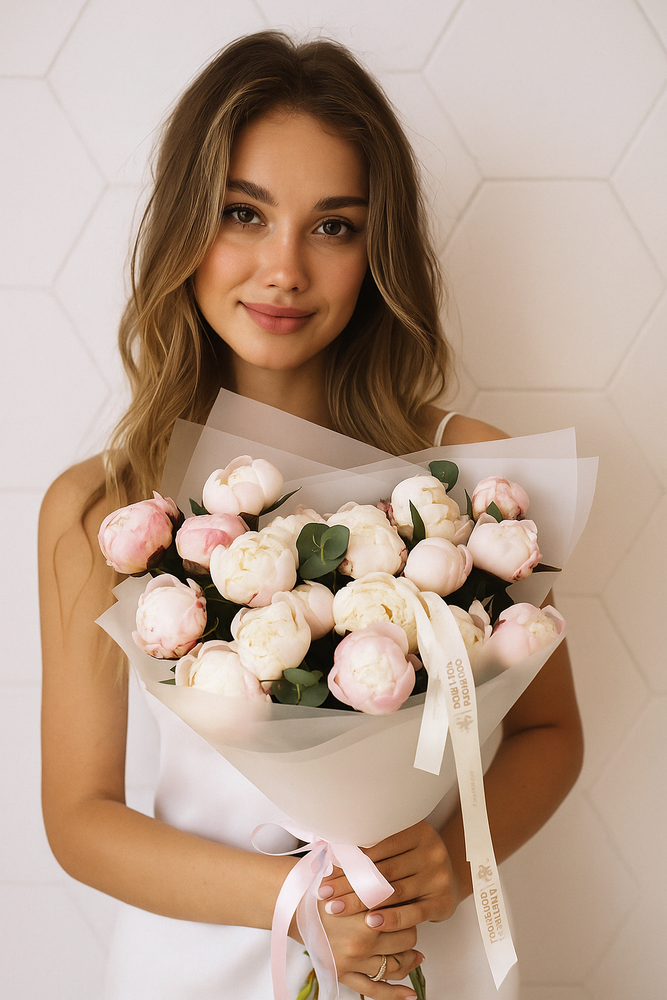 Букет из пионов &quot;Эталон нежности&quot;