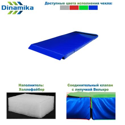 Мат гимнастический 1000х500х50 тент-велькро (холлослеп/холлофайбер)