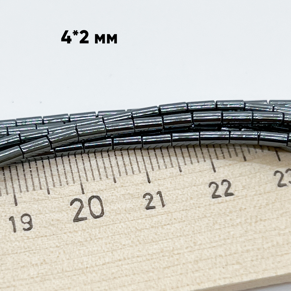 Гематит (имитация), цвет черный, размер около 4,3*2,1 мм, цена за нить 90 шт (около 39 см)