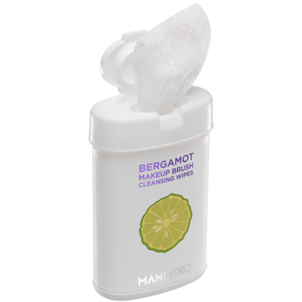 Очищающие Салфетки Для Кистей С Маслом Бергамота ManlyPro Bergamot Makeup Brush Cleansing Wipes KO15 / 50шт