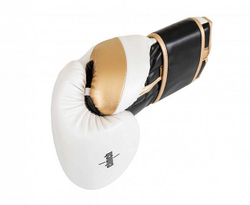 Перчатки боксерские Clinch Contender бело-черно-золотые C184