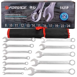 Набор ключей комбинированных 12пр.(8,10-17,19,22,24мм),на полотне Forsage F-5121P
