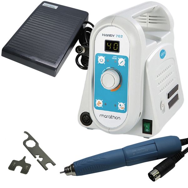 Аппарат для маникюра/педикюра Marathon Handy H702 Lite/SH40C-m серый/синий с педалью плавной регулировки