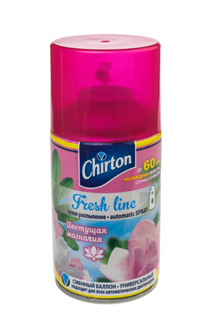 Освежитель Чиртон Фреш Лайн с ароматом Цветущая магнолия сменный баллон для диспенсера 250мл аэрозоль "Чиртон"