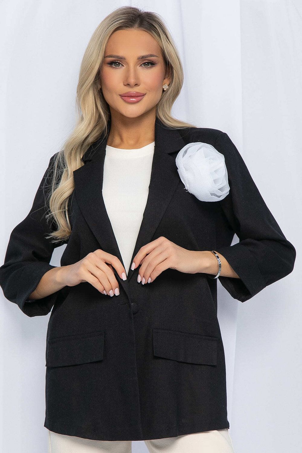 Пиджак льняной Мэрлин (черный) Б13239-7М LT Collection