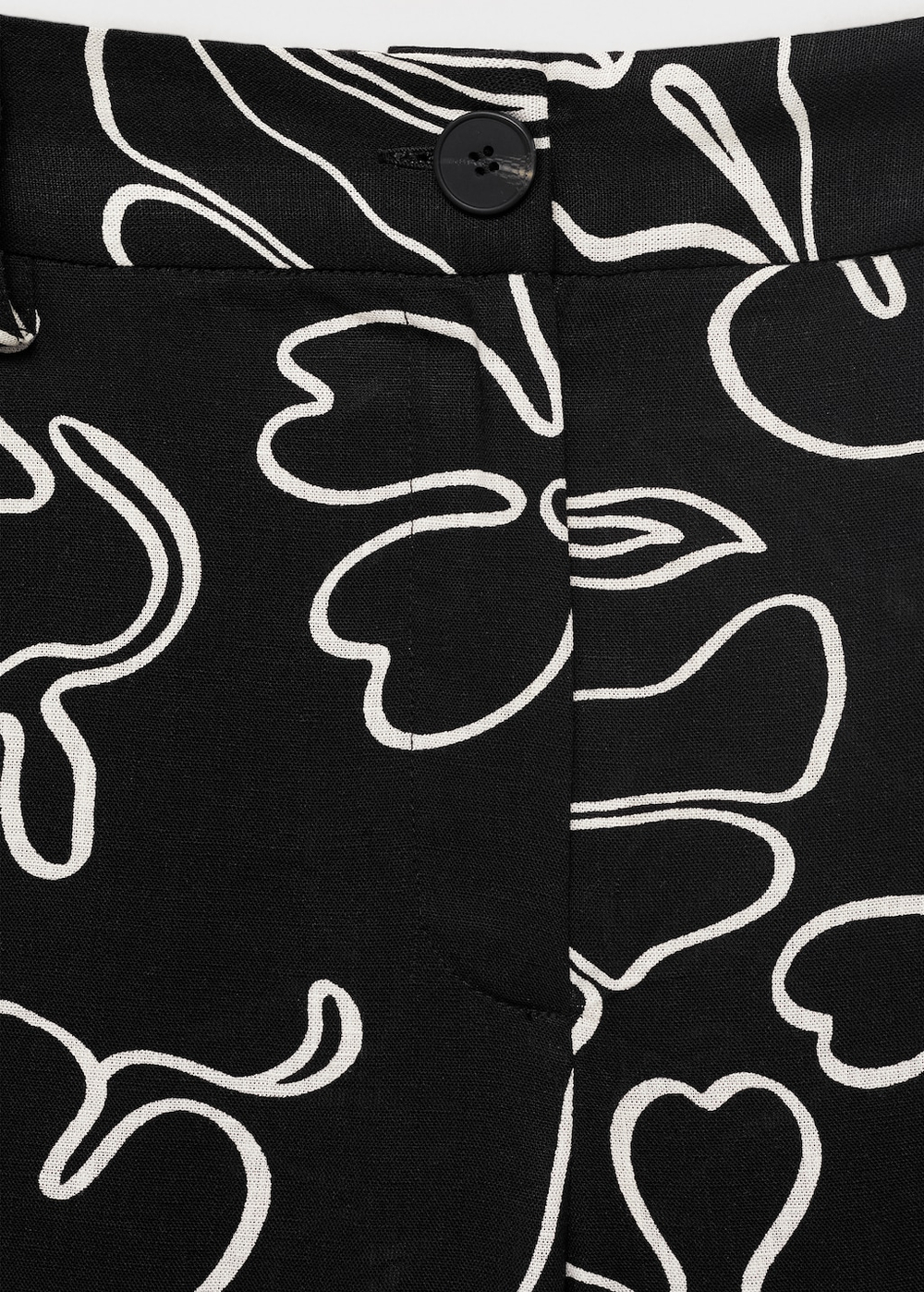 Брюки из смесового льна с цветочным принтом