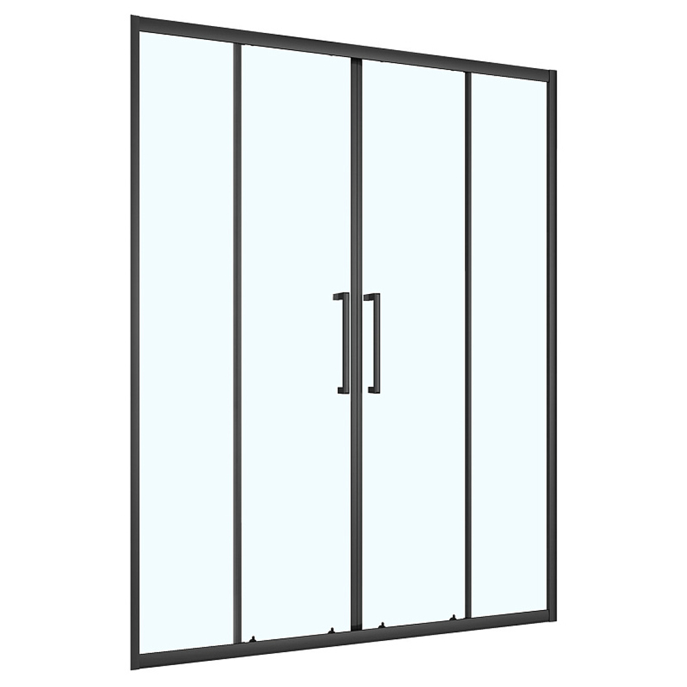 Душевая дверь Loranto раздвижная 170х190, толщина полотна 6мм , цвет профиля черный матовый