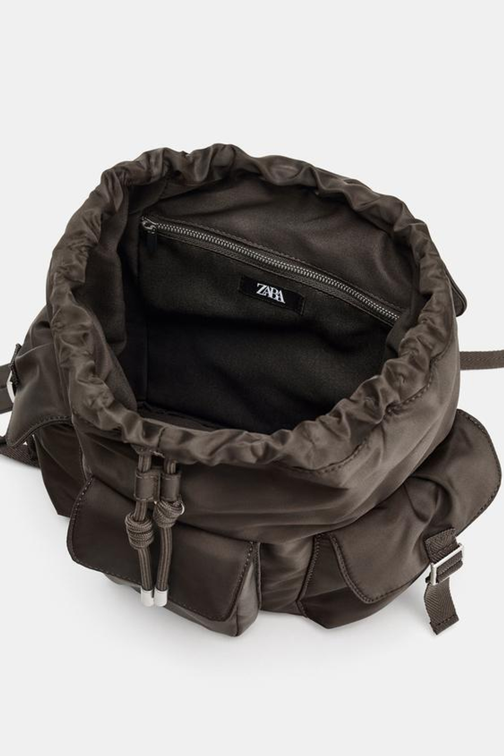 ZARA РЮКЗАК СО СТРОПАМИ, ШОКОЛАДНО-КОРИЧНЕВЫЙ