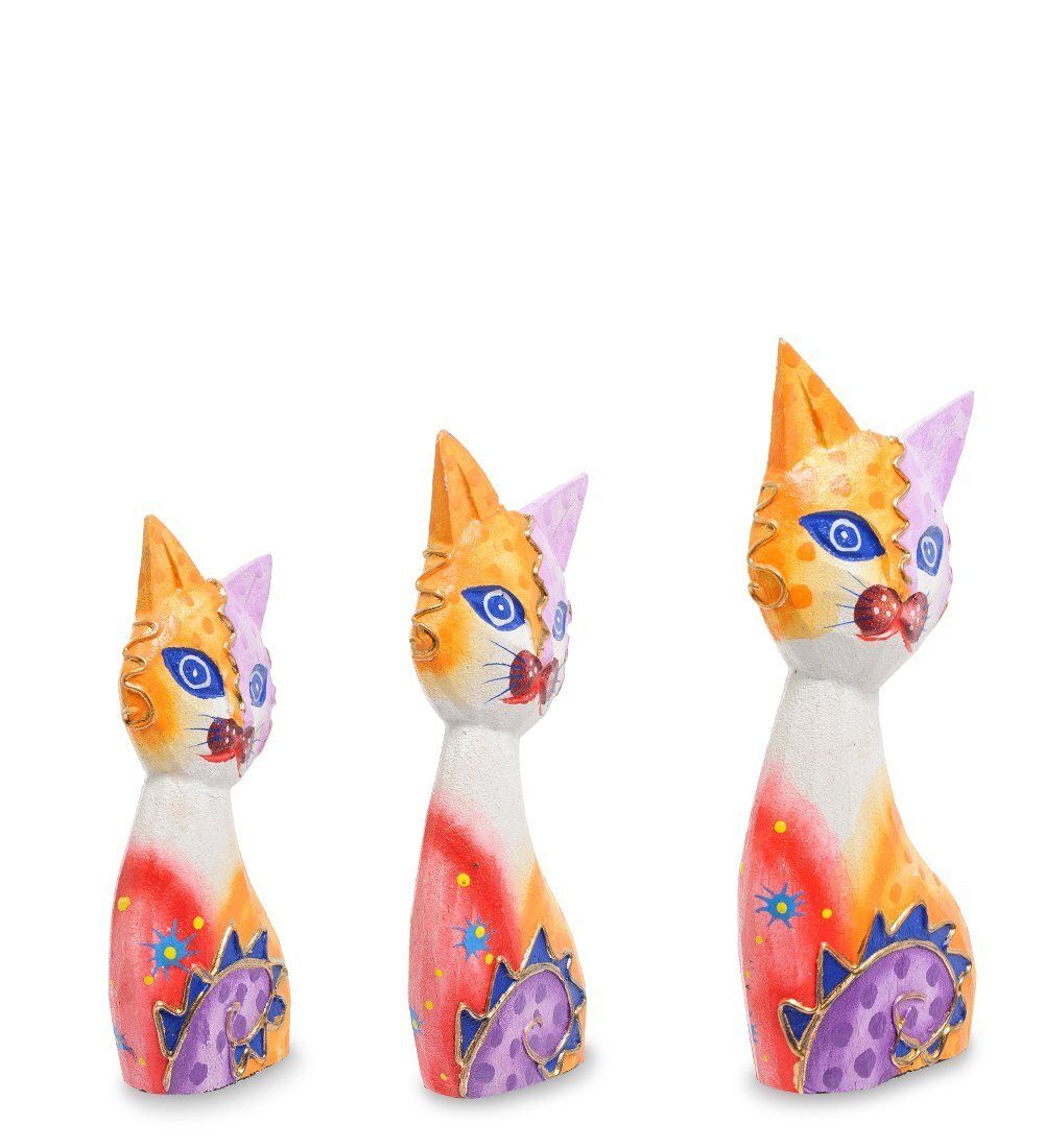 Decor and Gift 99-255 Фигурка «Кошка» н-р из трех 17,15,12 см (албезия, о.Бали)