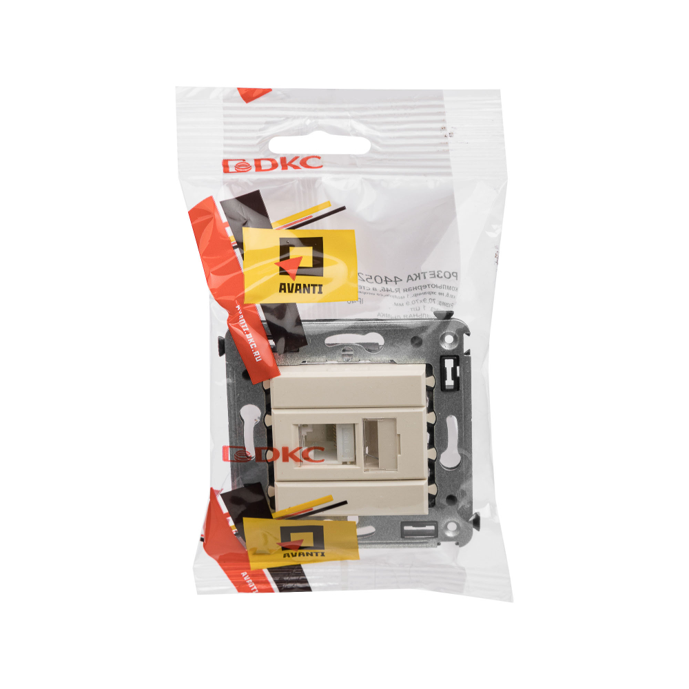 Компьютерная розетка RJ-45 в стену, кат.6 одинарная,"Avanti", "Ванильная дымка"