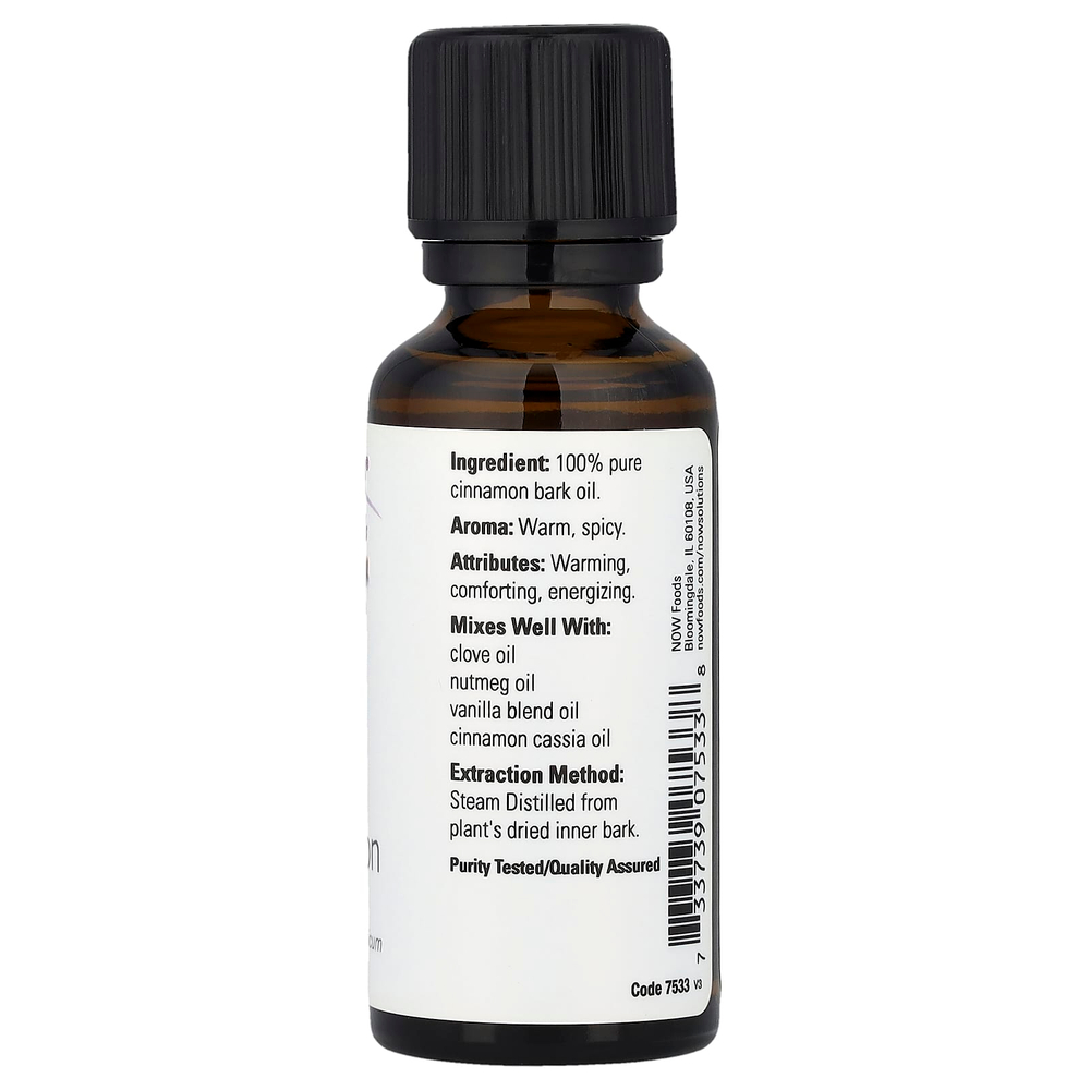 NOW Foods, Essential Oils, эфирное масло коры корицы, 30 мл (1 жидк. унция)