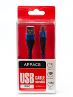 Кабель APPACS AP03193m, microUSB, 5V/2.4A, 1 метр