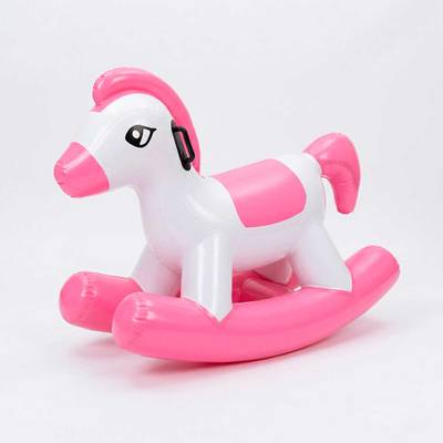 Надувная лошадка качалка «Розовый пони», 2×0,7×1,4 м