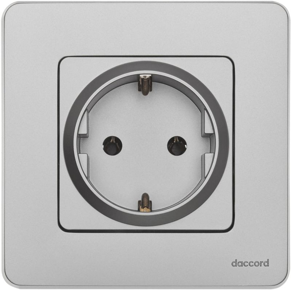 Розетка 1-м СП Inspiria 16А IP20 250В 2P+E немецк. стандарт механизм алюм. IEK 673722