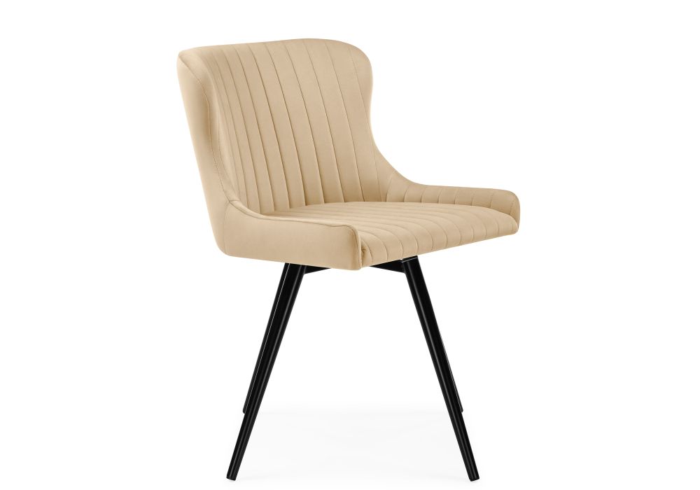 Кресло Хабри крутящееся бежевый / черный глянец