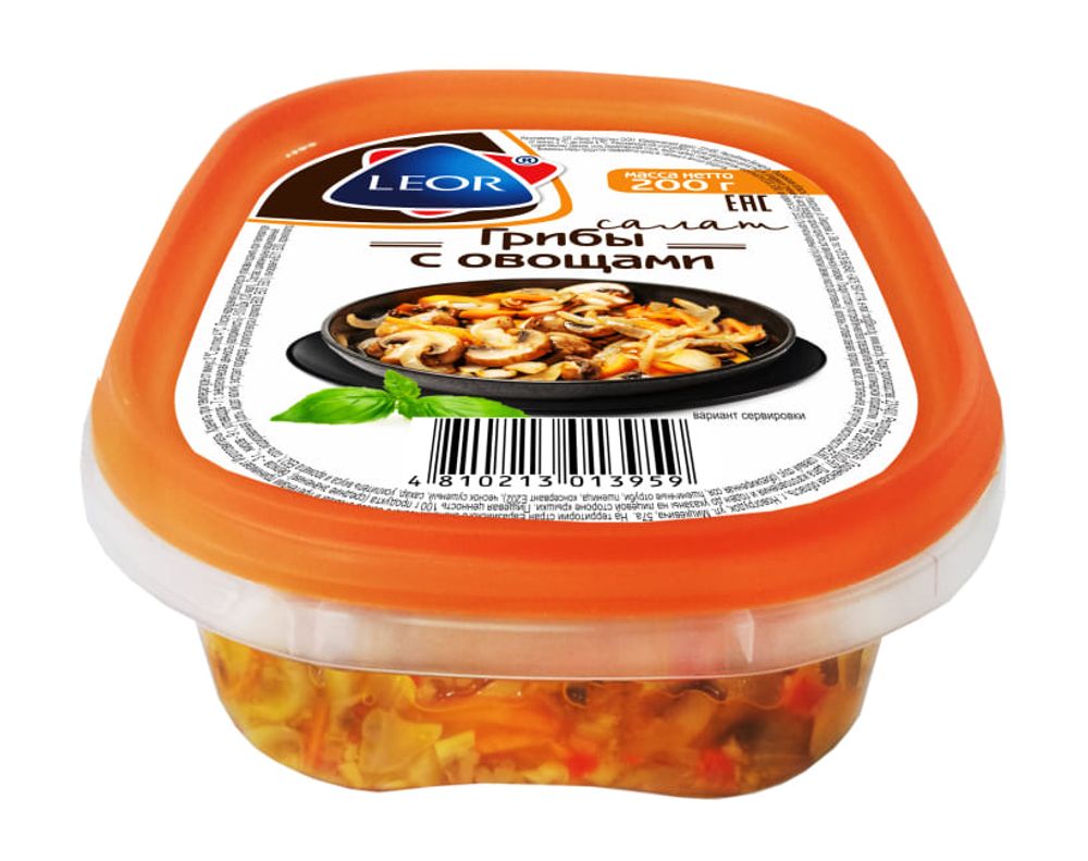 Салат "Грибы с овощами" 200г. Леор