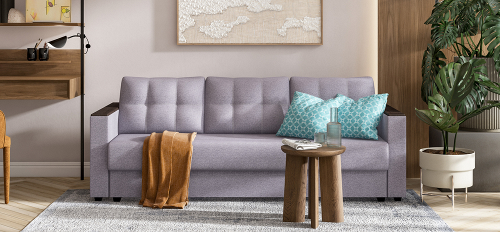 Диван Атланта Рогожка Мальмо платина