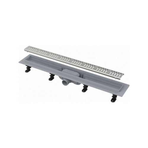 Трап линейный комбинированный Simple APZ10-850M/AG100401850 гор.отвод,решетка в компл., нерж. сталь