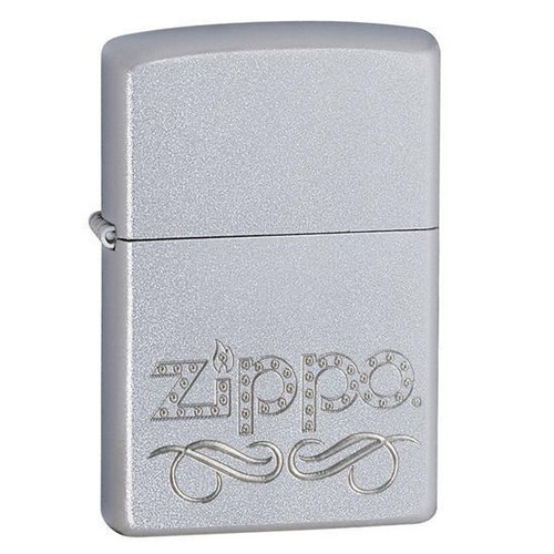 Зажигалка серебристая матовая Zippo 24335 с покрытием Satin Chrome