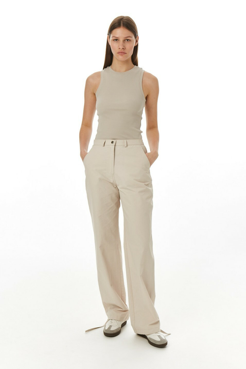 Майка лапша (basic), беж хлопок