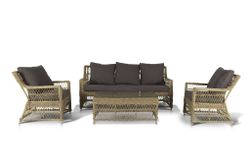 "Гранд Латте" лаунж-зона из искусственного ротанга, цвет соломенный