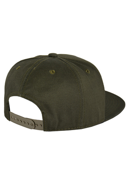 Бейсболка оливковая с прямым козырьком и застежкой сзади