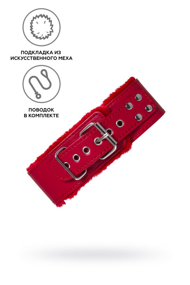 Ошейник toyfa кожаный красный 43 см
