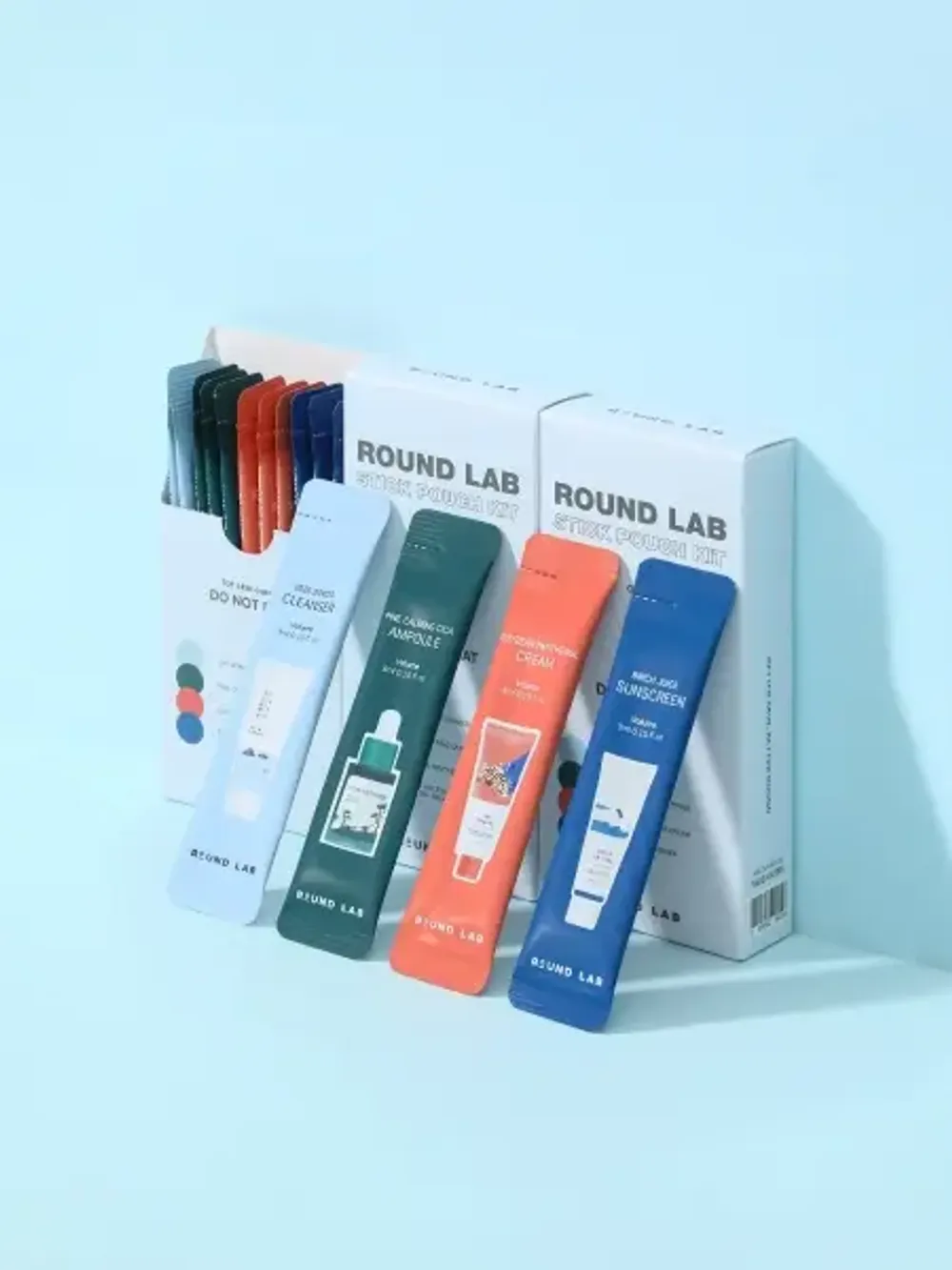 ROUND LAB Набор саше Stick Pouch Kit пенка + сыворотка + крем + санскрин (3 мл * 12 шт)