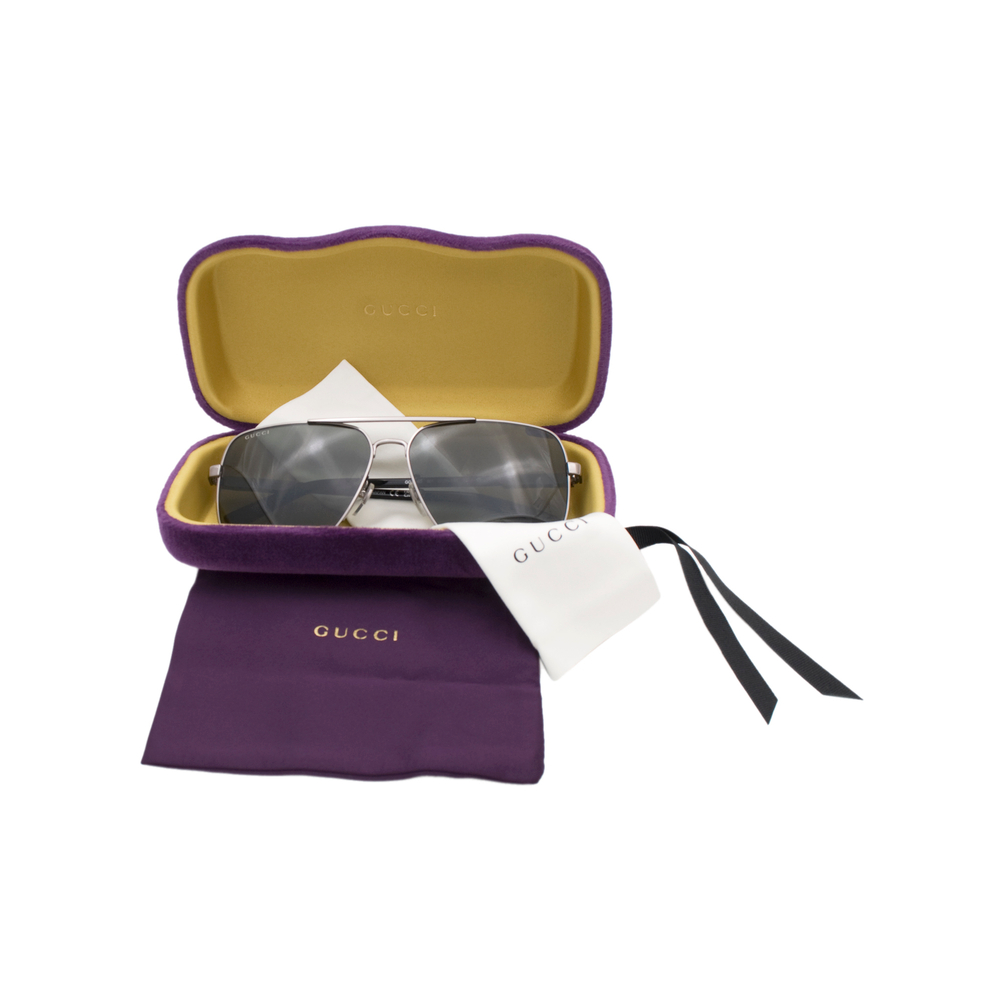 Солнцезащитные очки GUCCI GG1289S-001 пилот стальные