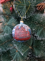 Шар стеклянный "Спас на крови",  ручная роспись