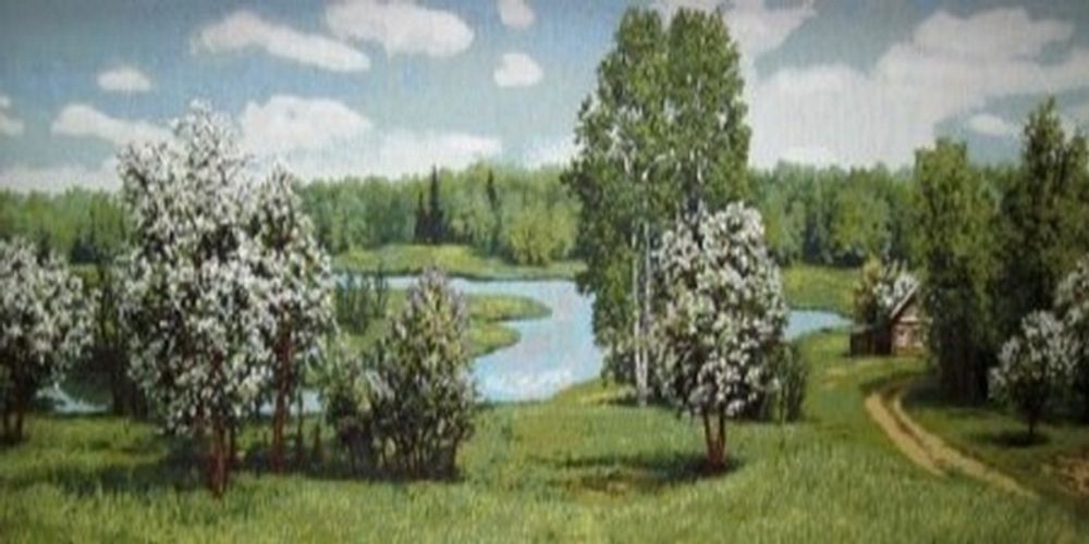 Гобеленовая картина &quot;D. РОДИНА ВЕСНА&quot; в багетной раме, Россия.