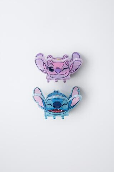 ZARA НАБОР ИЗ ДВУХ ЗАКОЛОК LILO & STITCH © DISNEY, СИНИЙ