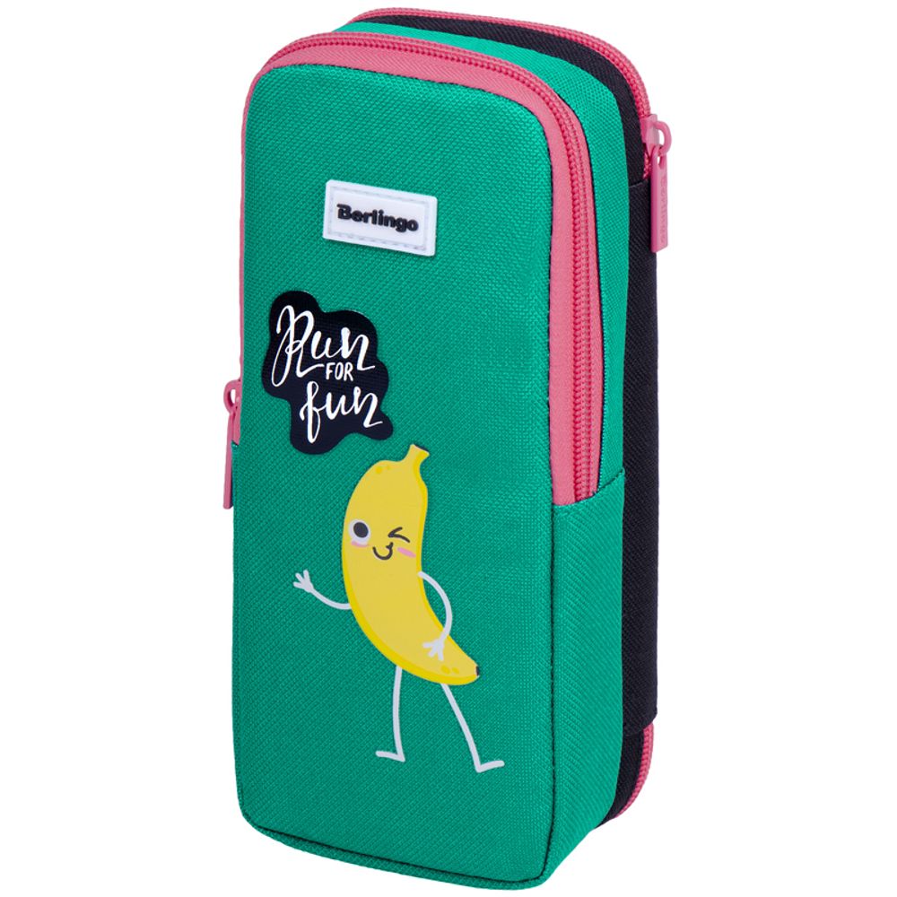 Пенал мягкий 2 отделения 205х80х55 Berlingo Run for fun, с магнитом, ткань