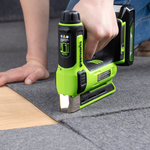 Гвозде-/ Скобозабиватель (степлер) акк. Greenworks G24CS10, 24V, 60 уд/мин, скобы Т53, гвозди Т47,1х2Ач,ЗУ,кор (3400107CUA)