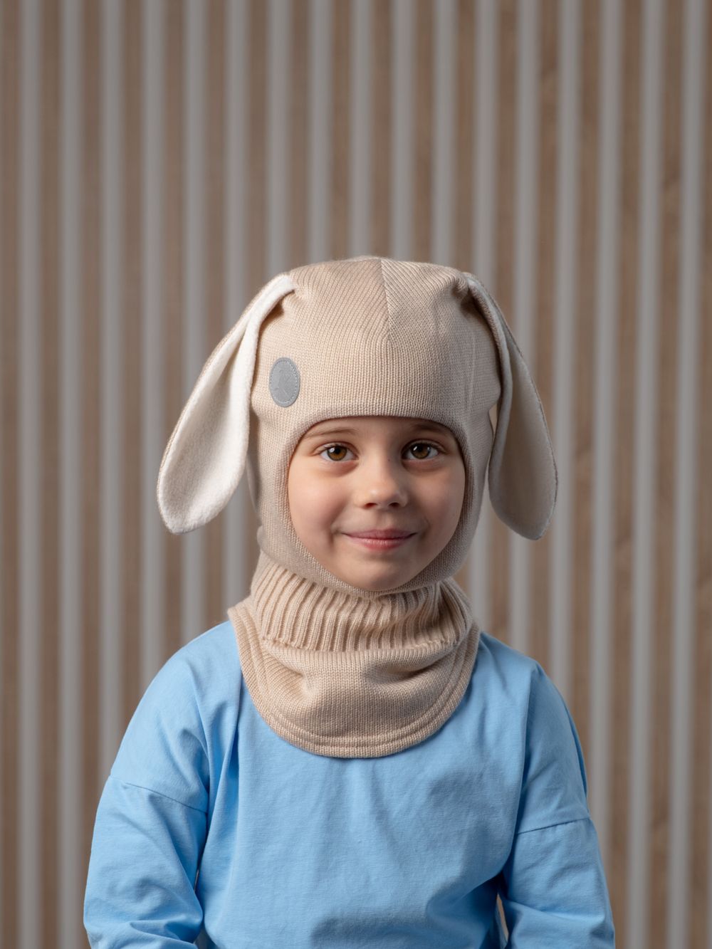 Шлем весенний/осенний вязаный (Жемчуг) БАННИ