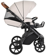 Детская коляска Roan Bass Next Кожа 3 в 1 с автокреслом Avionaut Silver Black RN084/1 Кожа Island Stone /Black